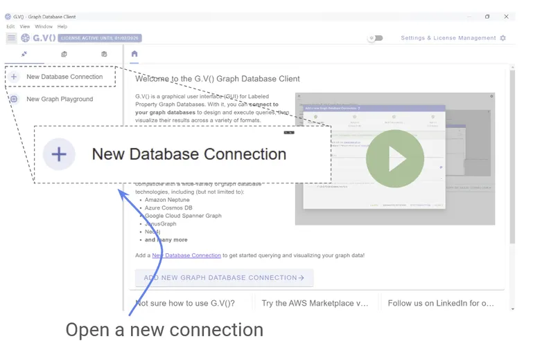 Connect to your graph with gdotv.