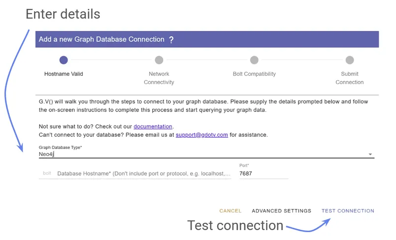 Input your graph details to connect.