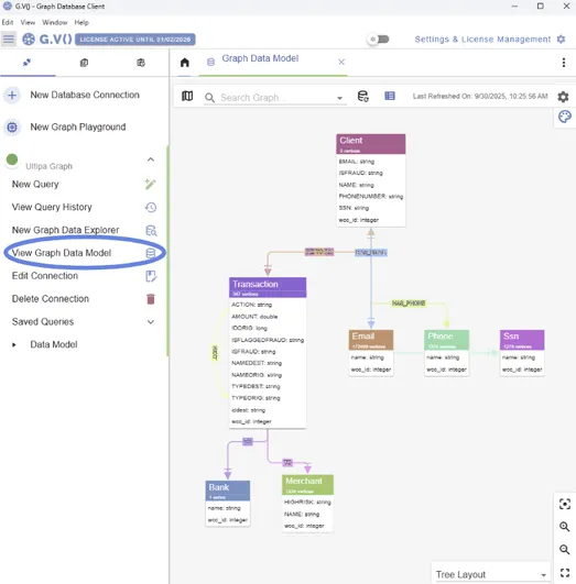 Visualize the schema for your Ultipa Graph data using gdotv’s Data Model feature