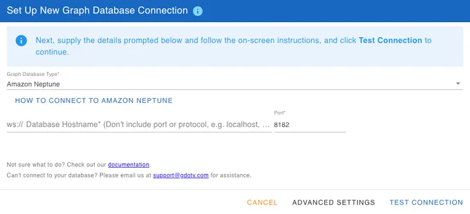 Adding a new connection in gdotv. Everything else is taken care of behind the scenes.