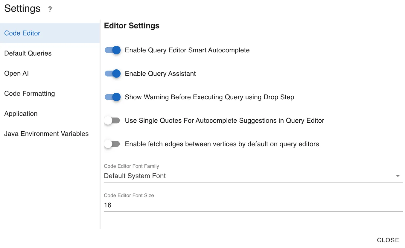 The new settings display screen on gdotv