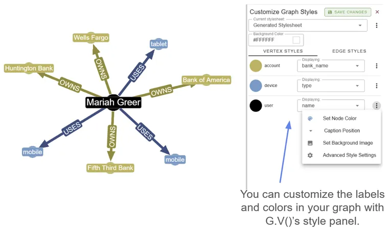 Customizing your graph style sheets in gdotv is simple and straightforward