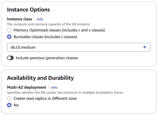 Just leave these settings on the default values.