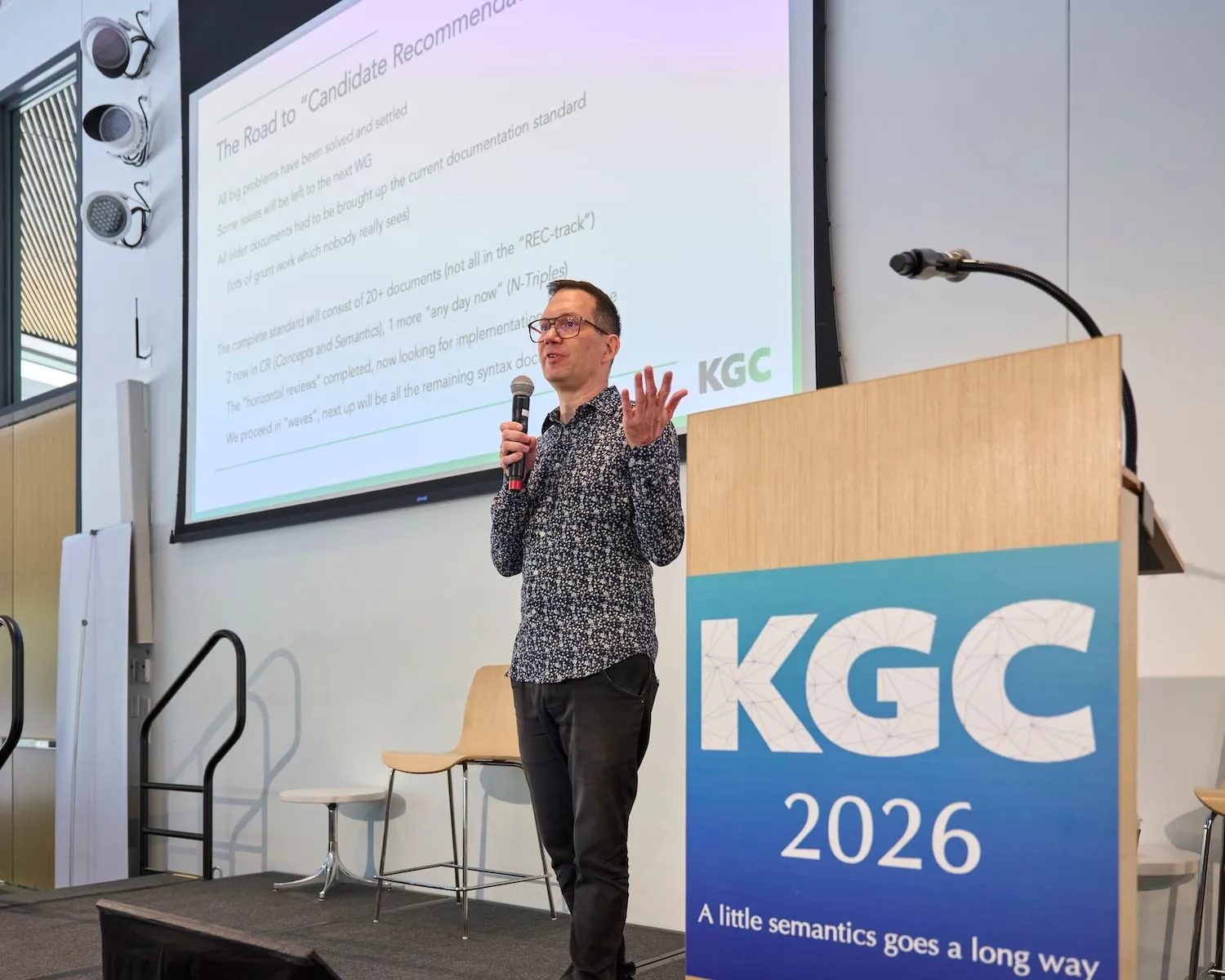 Adrian Gschwend speaking at KGC 2026