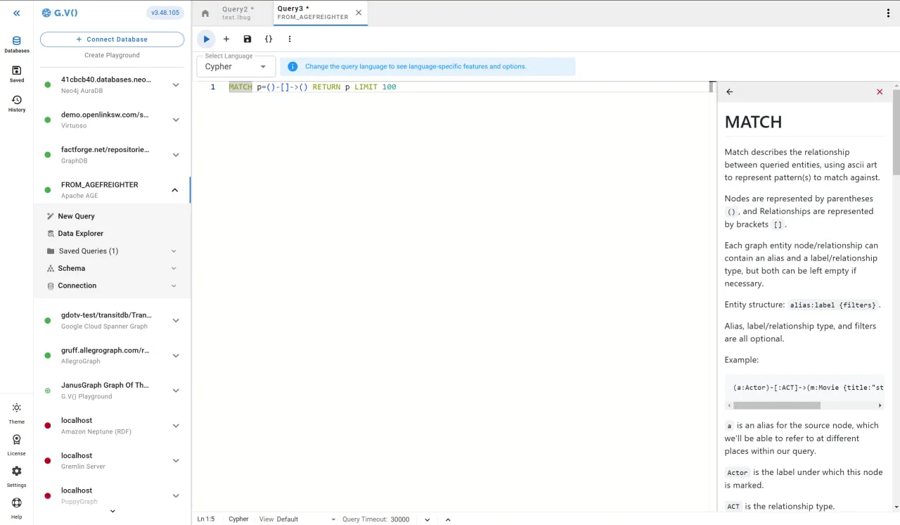 Cypher Query Language Documentation for Apache AGE