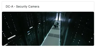 Data center security camera view in gdotv
