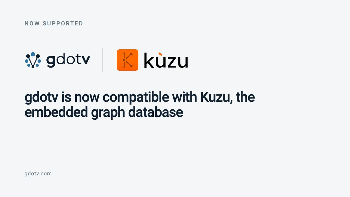 gdotv is now compatible with Kuzu, the embedded graph database