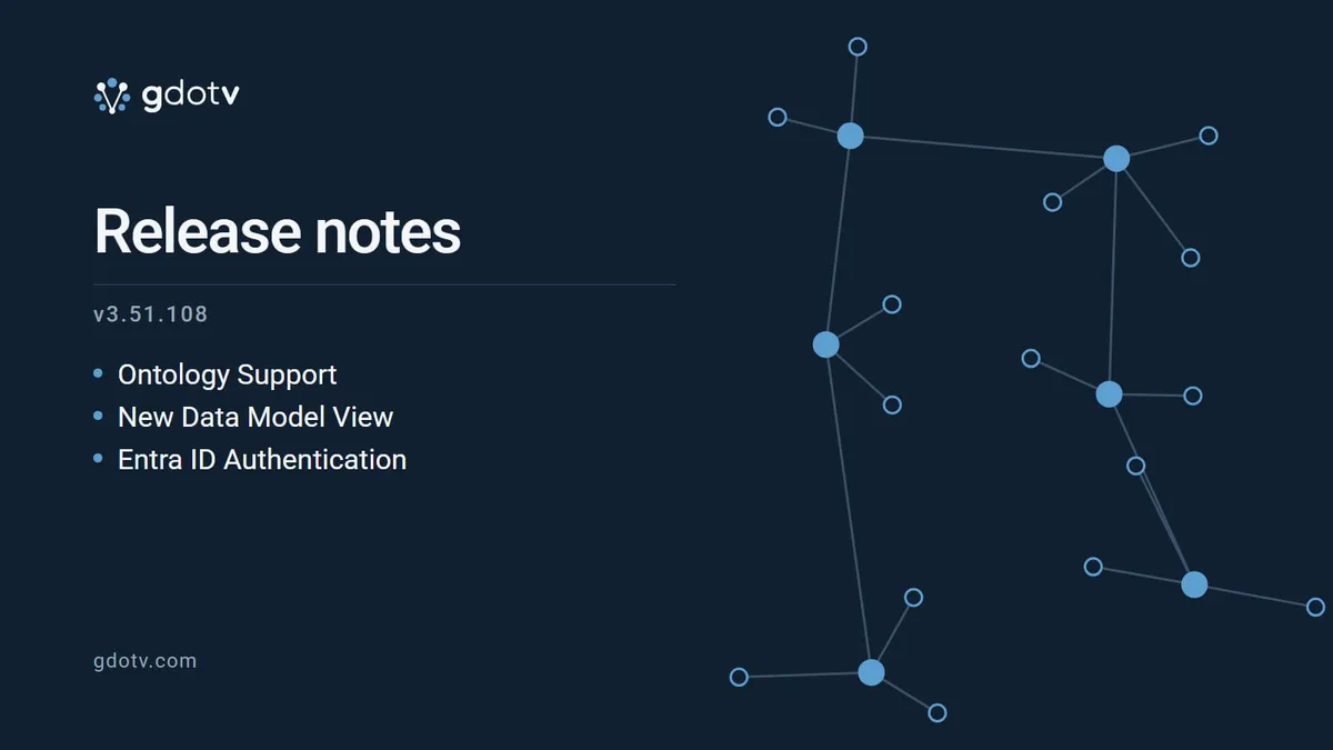 gdotv release notes v3.51.108: Ontology Support, New Data Model View, Entra ID Authentication