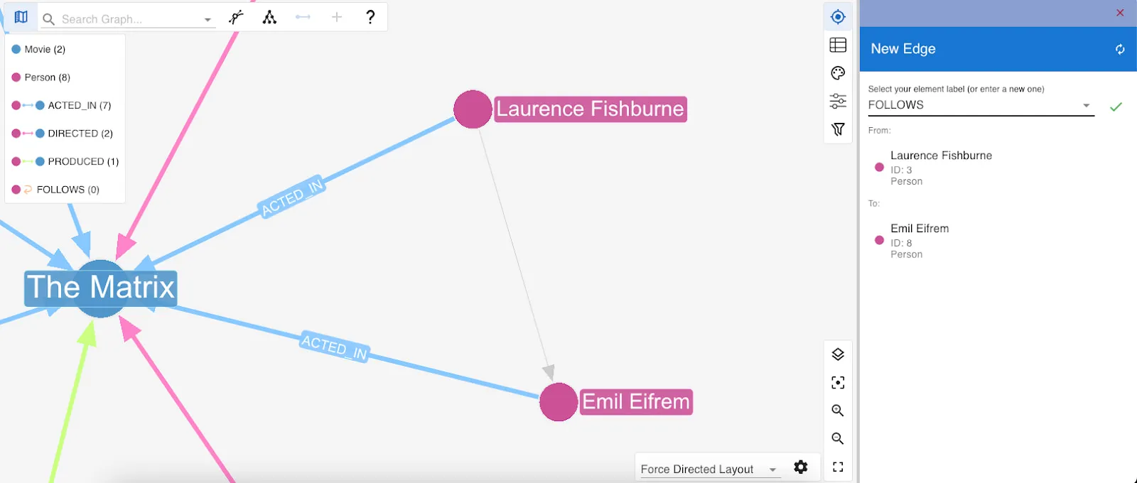 Adding a vertex on your database from the graph view interactively