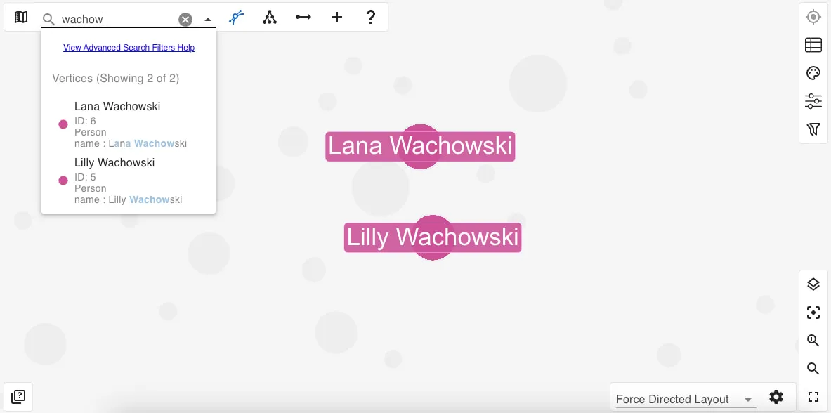 Instant fuzzy-search can be run on your graph view to quickly find specific elements