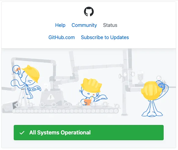 A GitHub service-status iframe in a gdotv dashboard
