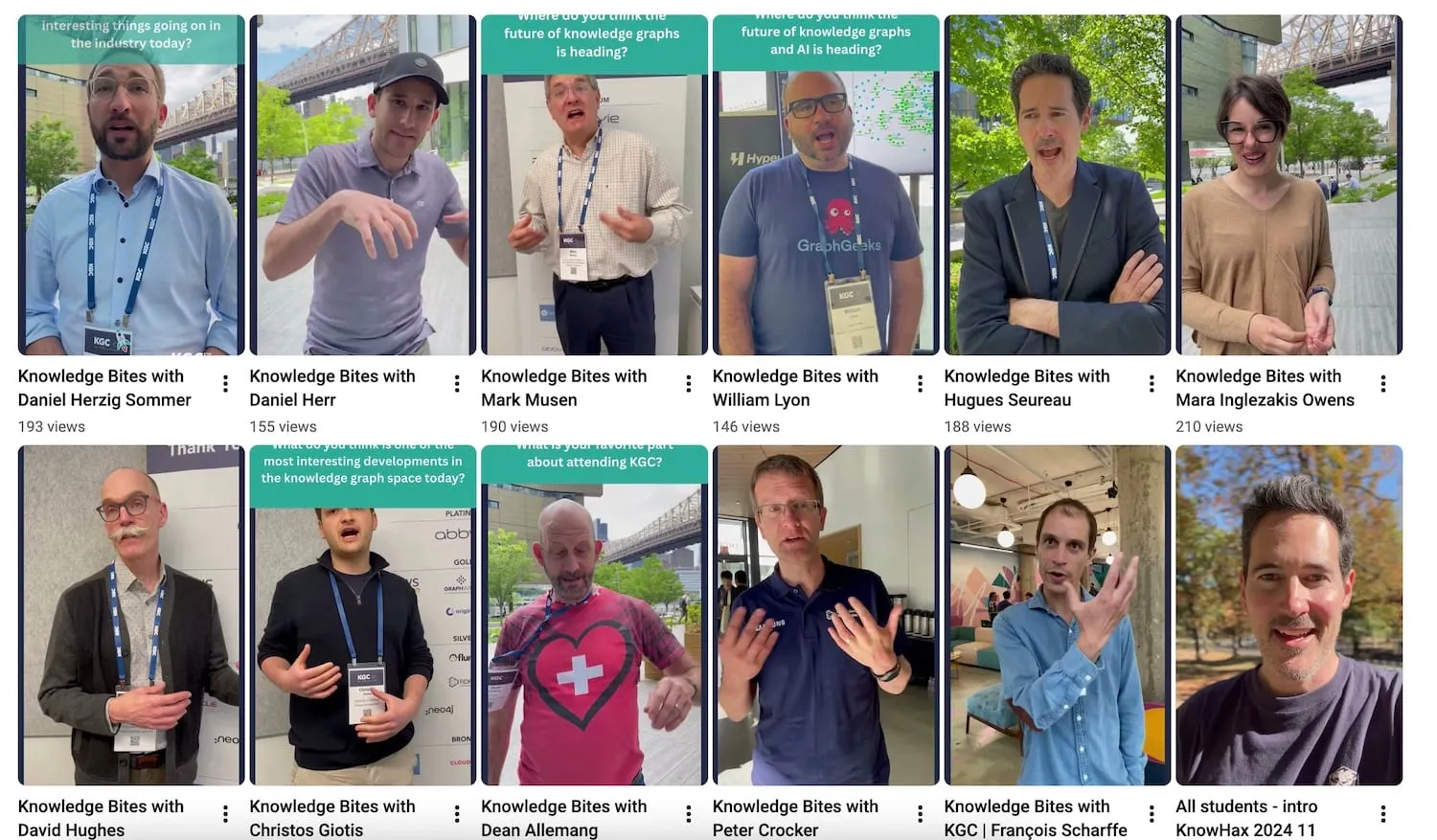 The Knowledge Bites video series featuring experts from the Knowledge Graph conference