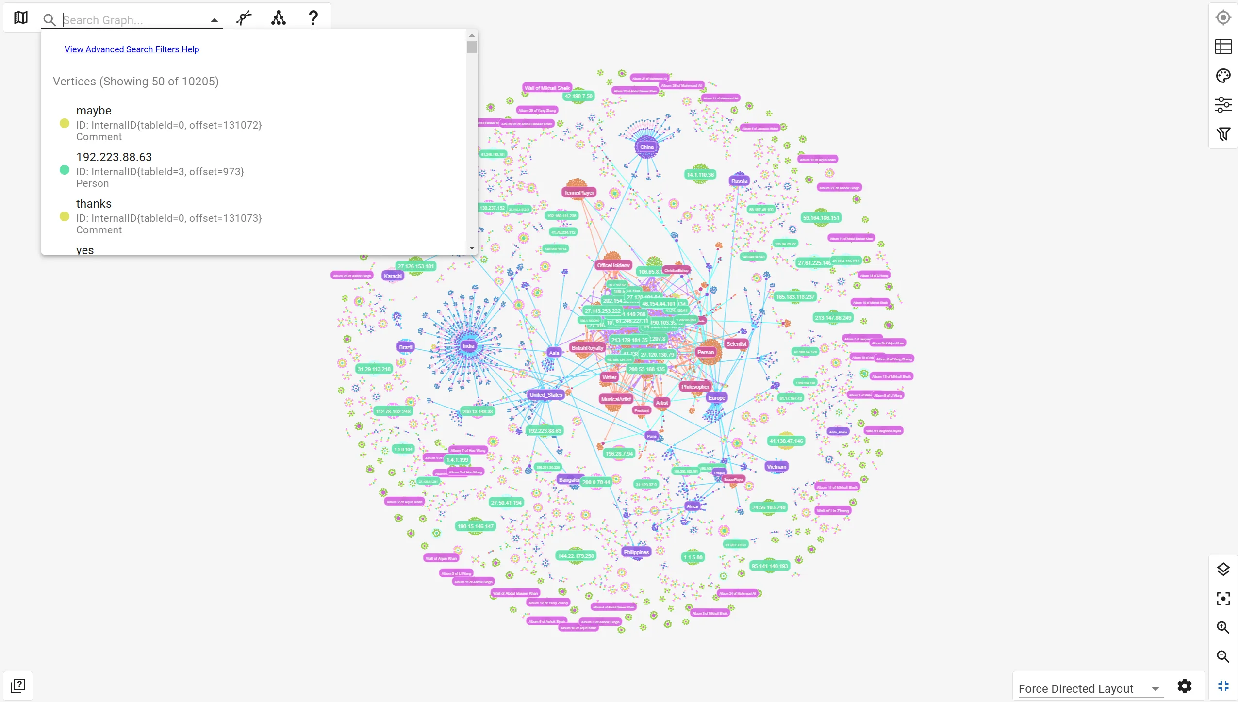 Viewing large amounts of Kuzu graph data on the gdotv graph visualization panel