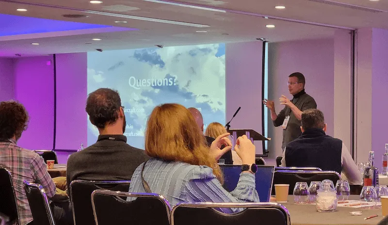 Ora Lassila presenting at Connected Data London 2025