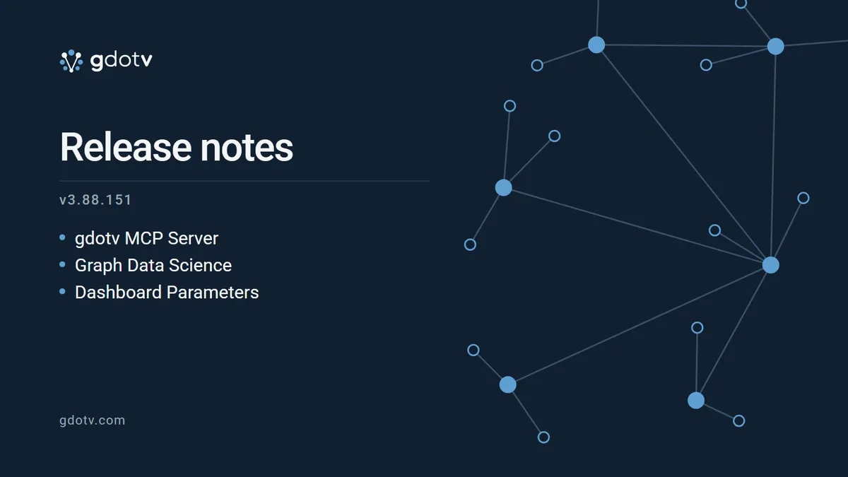 gdotv release notes v3.88.151: gdotv MCP Server, Graph Data Science, Dashboard Parameters