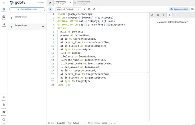 State-of-the-Art GoogleSQL Editor in gdotv (screenshot)