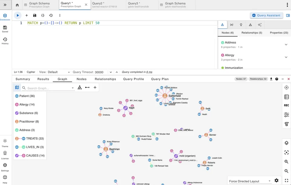 Query & Debug in gdotv (screenshot)