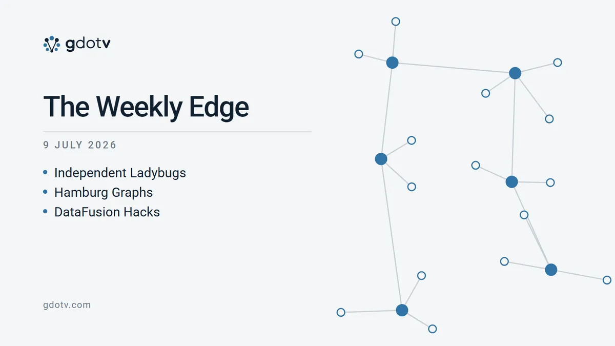 The Weekly Edge, 9 July 2026: Independent Ladybugs, Hamburg Graphs, DataFusion Hacks