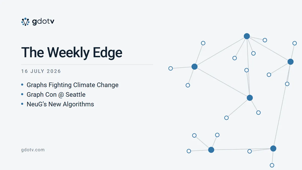 The Weekly Edge, 16 July 2026: Graphs Fighting Climate Change, Graph Con @ Seattle, NeuG’s New Algorithms