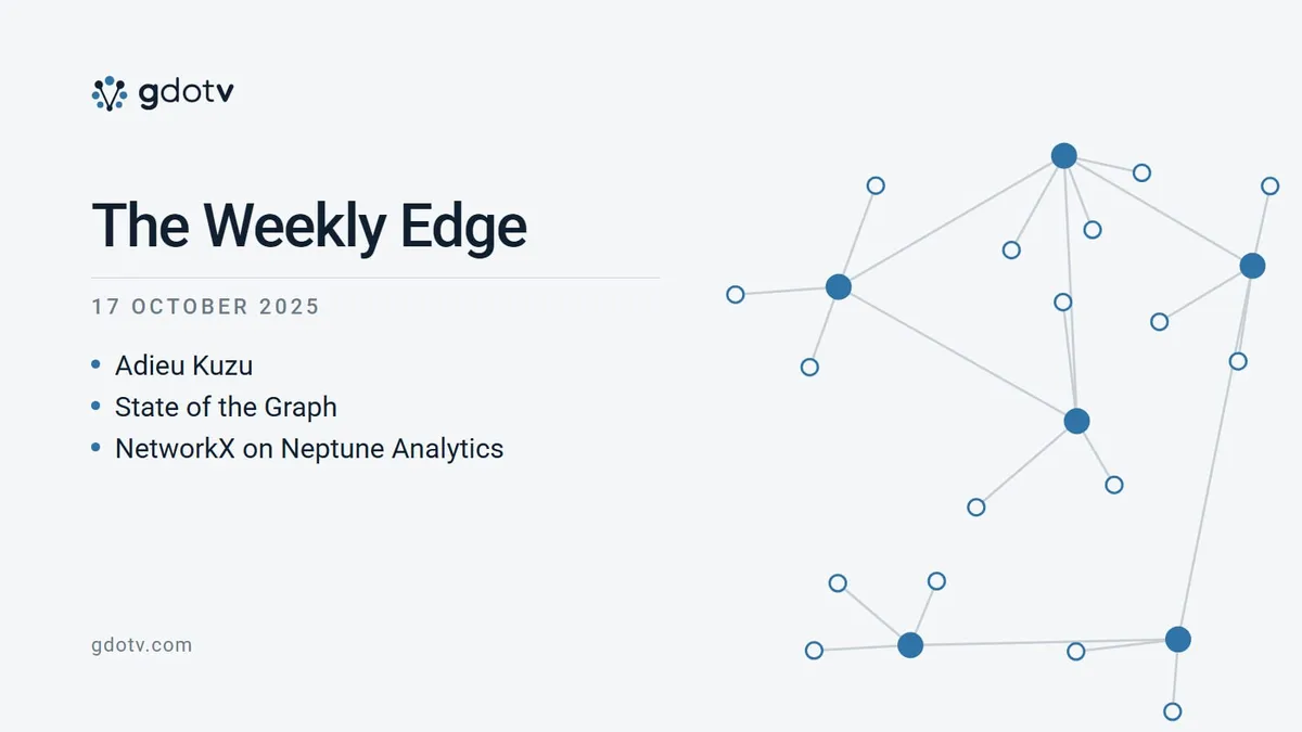 The Weekly Edge, 17 October 2025: Adieu Kuzu, State of the Graph, NetworkX on Neptune Analytics