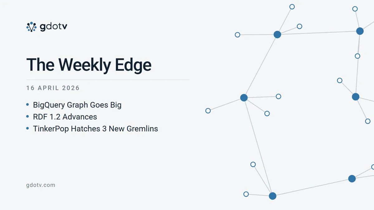 The Weekly Edge, 16 April 2026: BigQuery Graph Goes Big, RDF 1.2 Advances, TinkerPop Hatches 3 New Gremlins