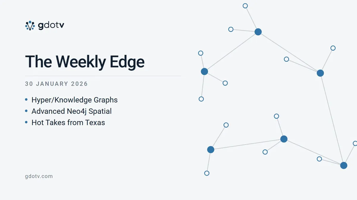 The Weekly Edge, 30 January 2026: Hyper/Knowledge Graphs, Advanced Neo4j Spatial, Hot Takes from Texas