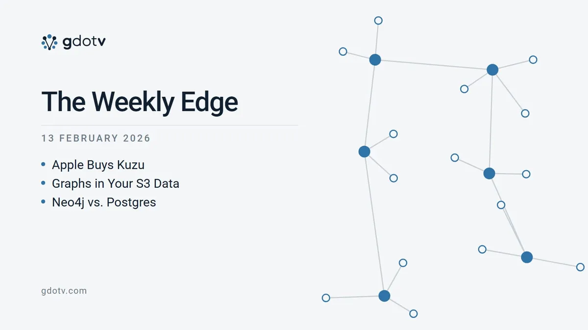 The Weekly Edge, 13 February 2026: Apple Buys Kuzu, Graphs in Your S3 Data, Neo4j vs. Postgres