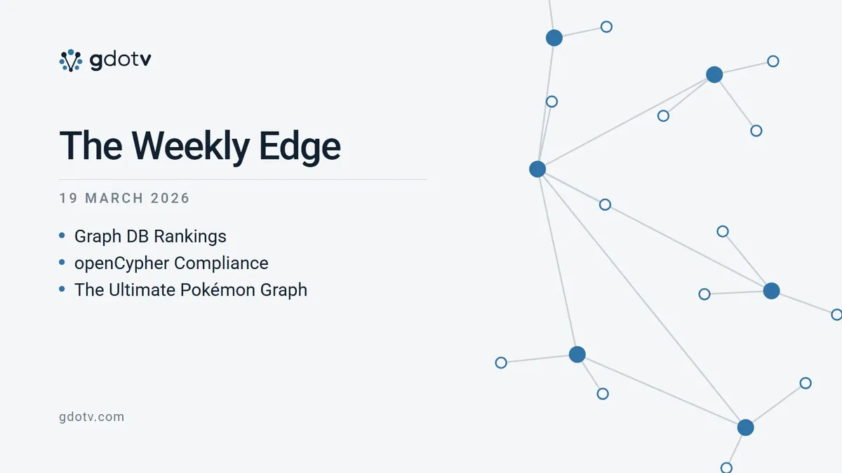 The Weekly Edge, 19 March 2026: Graph DB Rankings, openCypher Compliance, The Ultimate Pokémon Graph