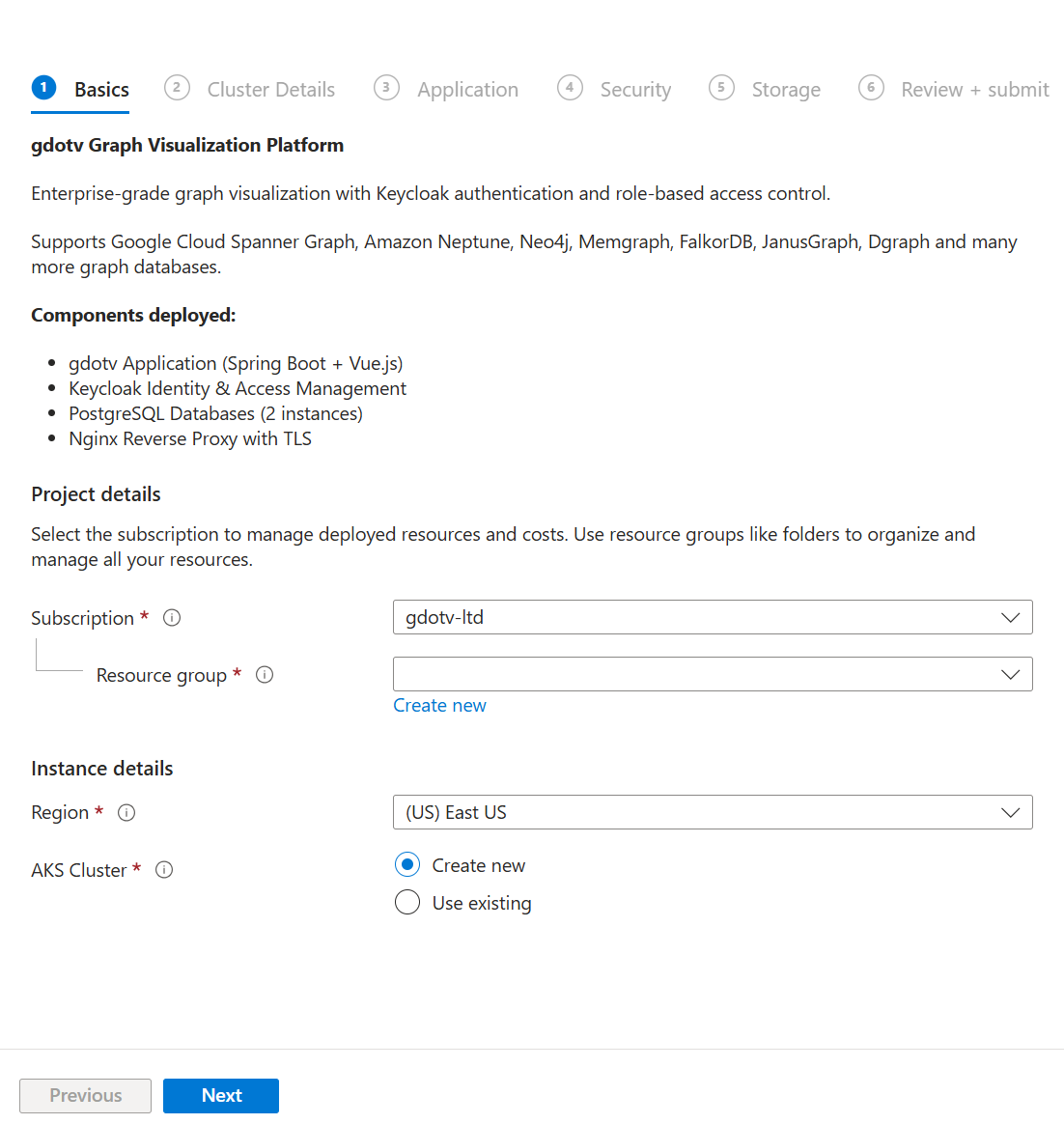 gdotv Azure Parameters Configuration