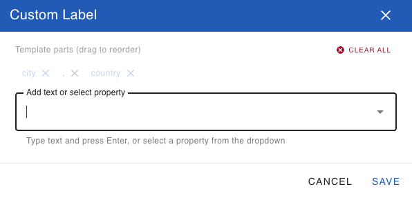 Custom Label Dialog