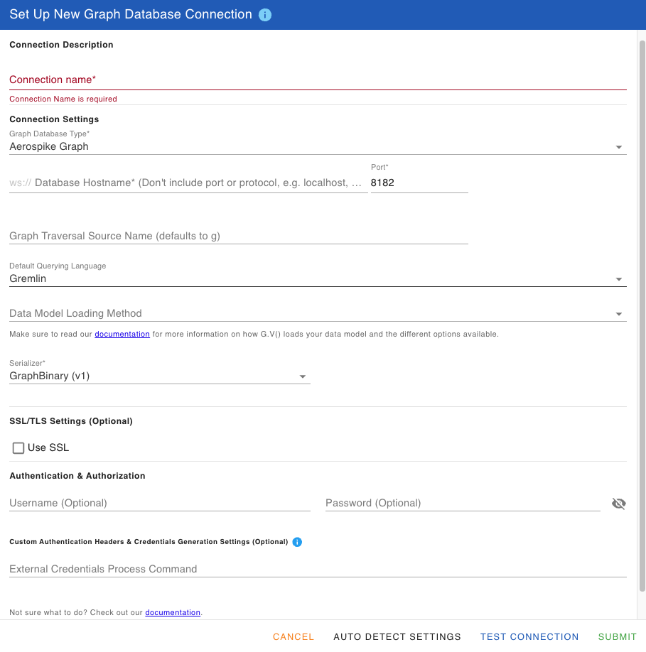 Edit Connection Screen