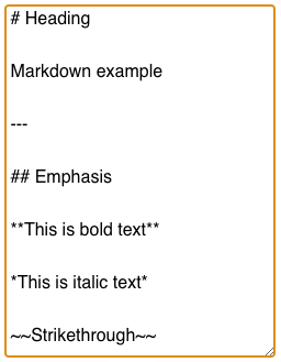 Markdown Input Text