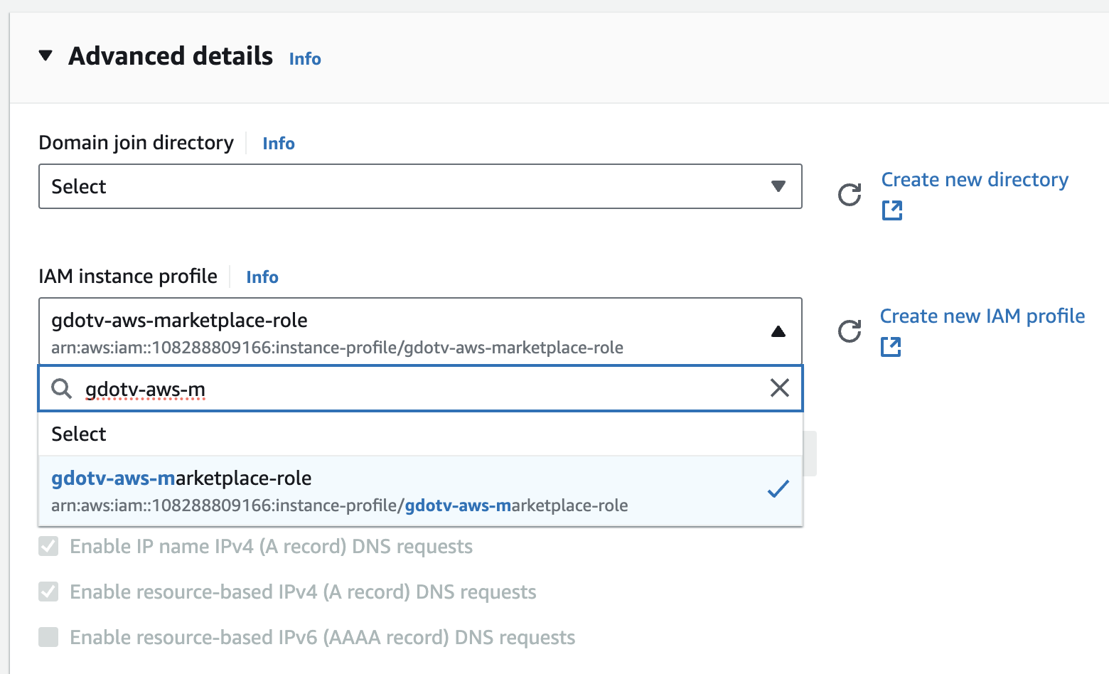 Setting the EC2 instance role