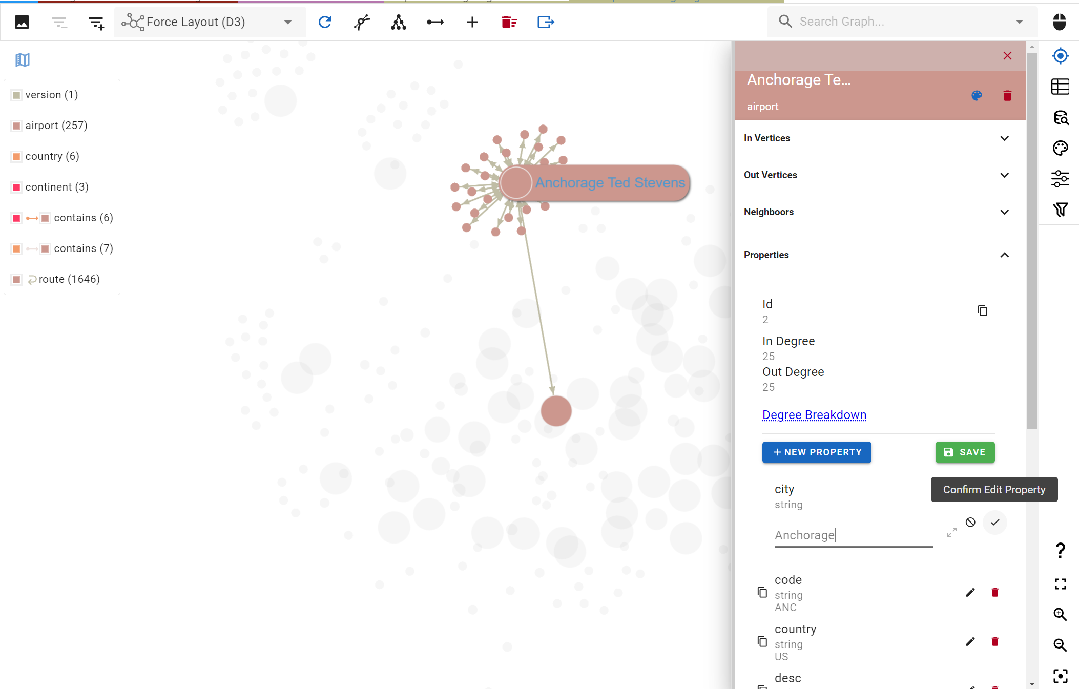 Add, update, delete vertices, edges and properties from your graph in just a few clicks