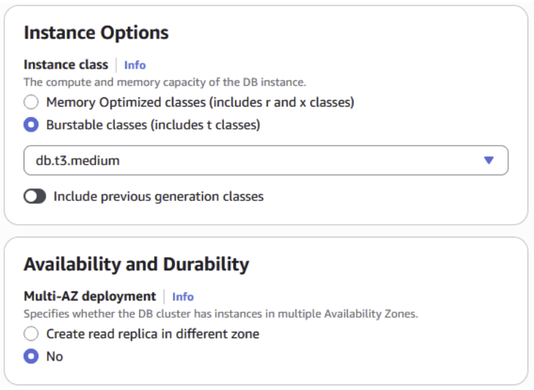 Just leave these settings on the default values.