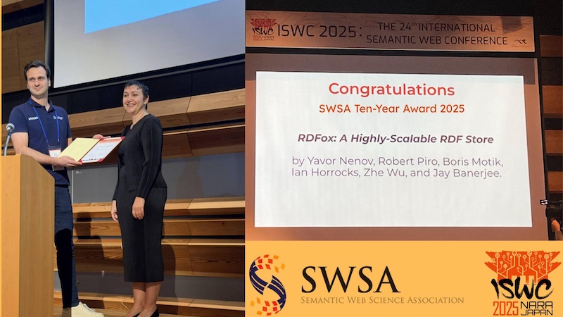 RDFox wins the award at ISWC 2025
