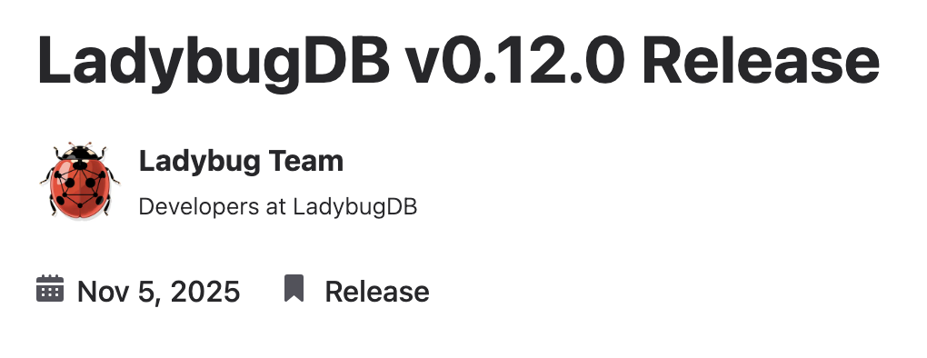 LadybugDB embedded graph database release