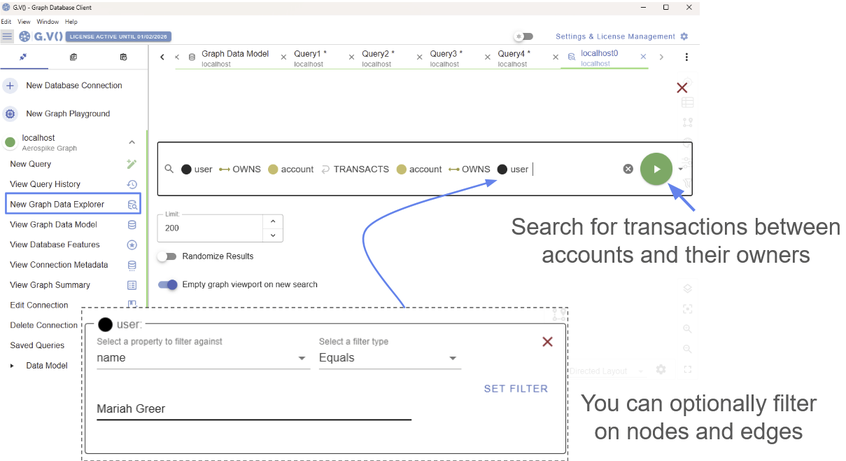 The G.V() Data Explorer lets you search and filter on different levels of detail