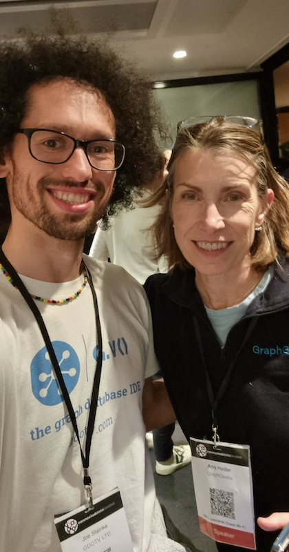 Amy Hodler from GraphGeeks and Joe Stainke from G.V()