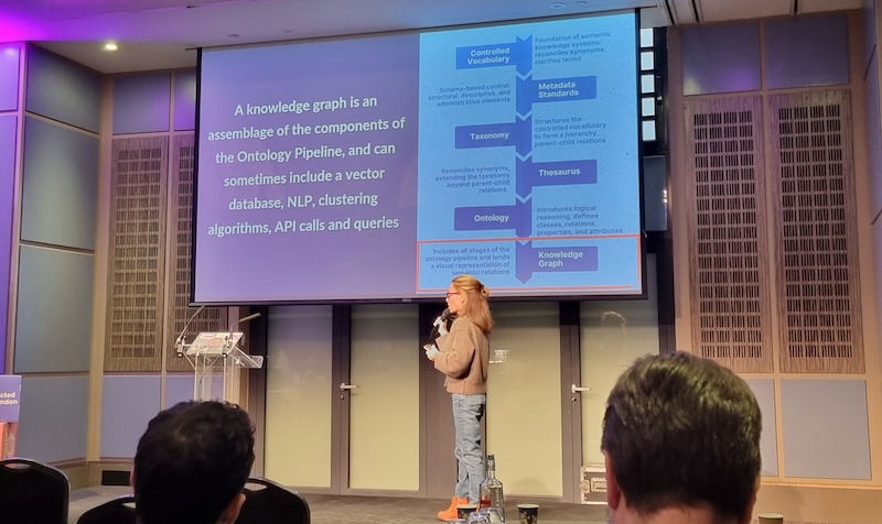 Jessica Talisman presenting on the ontology pipeline at Connected Data London 2025