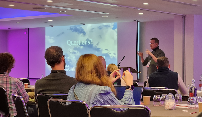 Ora Lassila presenting at Connected Data London 2025