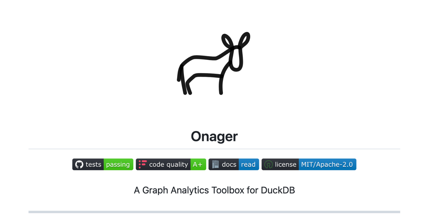 Onager is a graph analytics extension for DuckDB