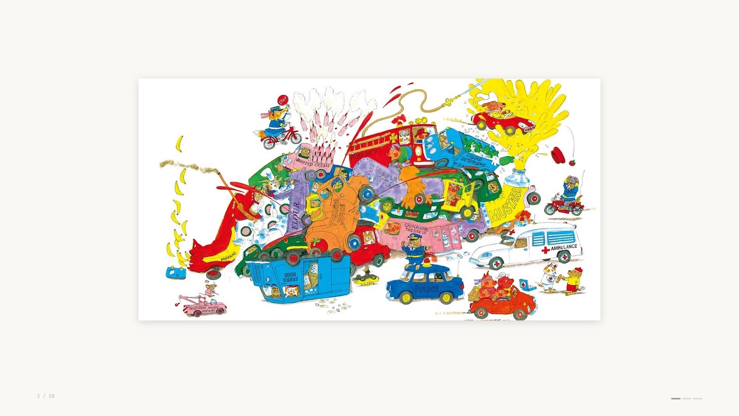 A colourful car crash in Busytown by Richard Scarry