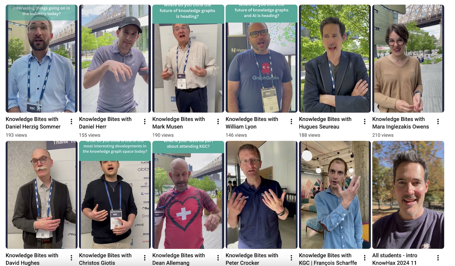 The Knowledge Bites video series featuring experts from the Knowledge Graph conference