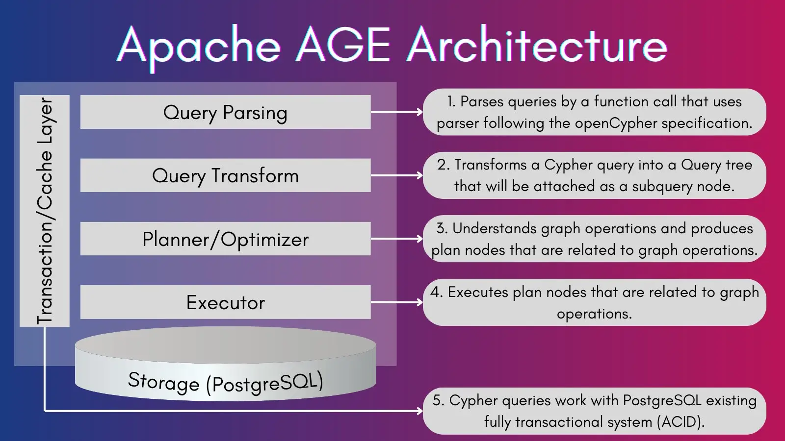 An overview of the Apache AGE architecture from their official website