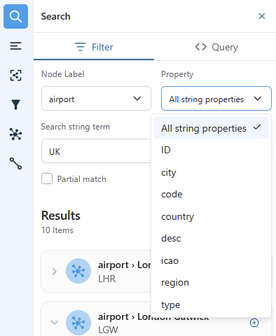 AWS Graph Explorer lets you filter against properties which are strings.