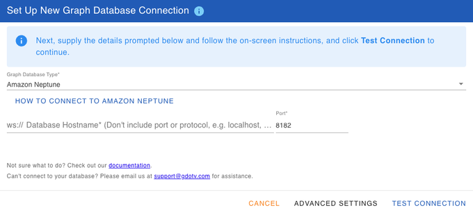 Adding a new connection in gdotv. Everything else is taken care of behind the scenes.